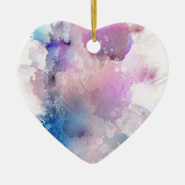 Watercolor Ceramic Tree Decoration (Front)
