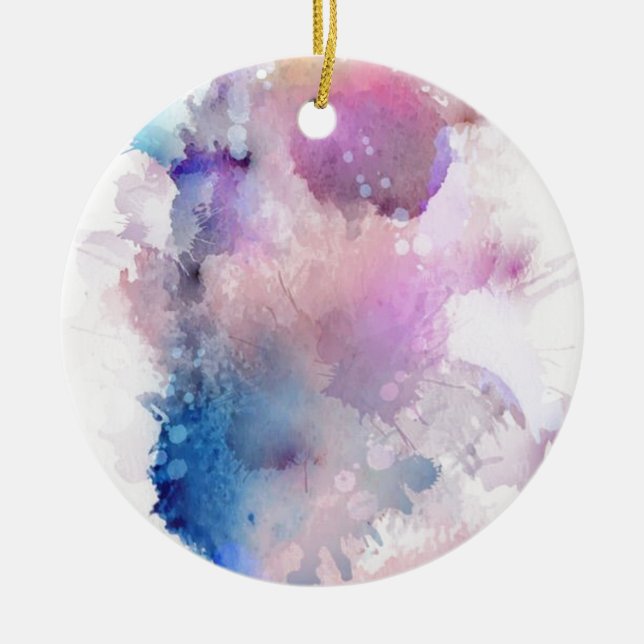 Watercolor Ceramic Tree Decoration (Front)