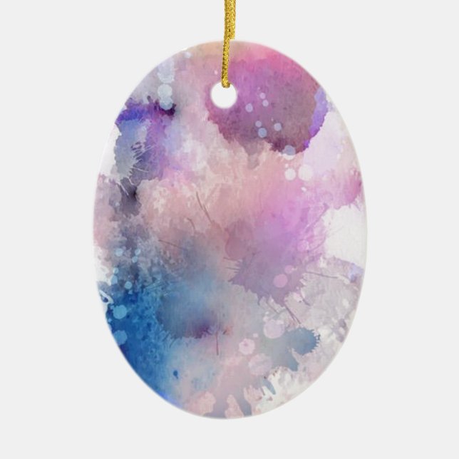 Watercolor Ceramic Tree Decoration (Front)