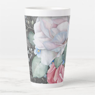 Watercolor Chalkboard Roses Latte Mug