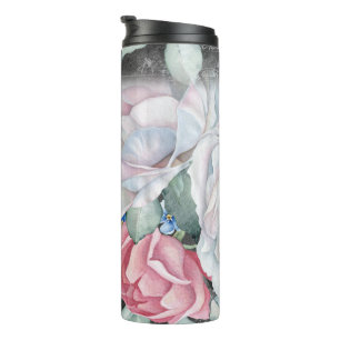 Watercolor Chalkboard Roses  Thermal Tumbler