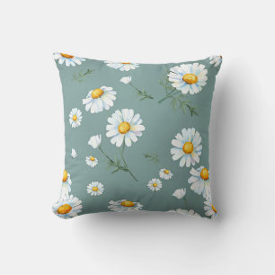Watercolor Chamomile Flower Pattern Cushion