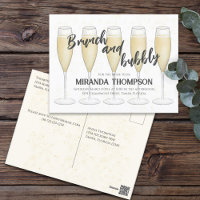 Watercolor Champagne Bridal Shower Guest Addressed