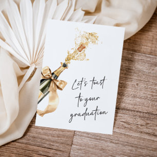 Watercolor Champagne Toast To Your Graduation Card