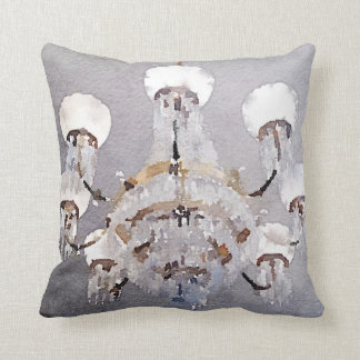 Watercolor chandelier throw pillow