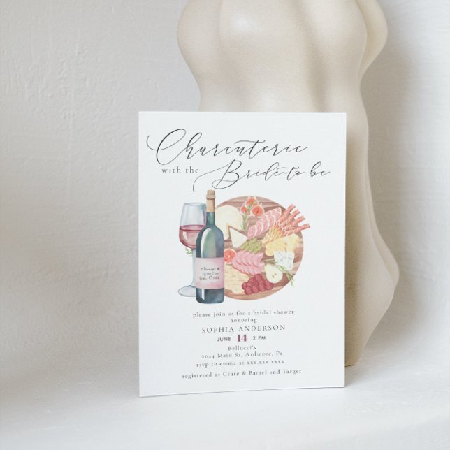 Watercolor Charcuterie Cheese Board Bridal Shower Invitation (Creator Uploaded)