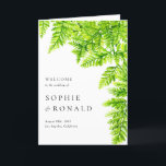 Watercolor Chartreuse Green Fern Leaves Wedding Programme<br><div class="desc">Share the wedding details with your family and friends with this customisable wedding program booklet. It features watercolour chartreuse green fern leaves. Personalise by adding your details. These greenery wedding programs are perfect for any wedding theme or season.</div>