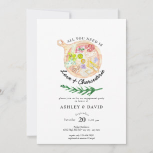 Watercolor Cheese Board Watercolor Bridal Shower Invitation