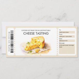 Watercolor Cheese Tasting Gift Certificate Invitation