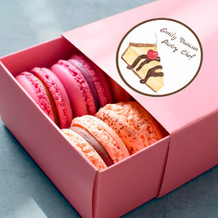 Watercolor Cheesecake Pastry Classic Round Sticker