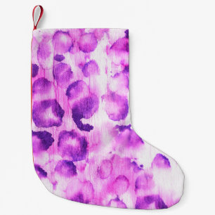 Watercolor Cheetah: Light Animal Print. Small Christmas Stocking