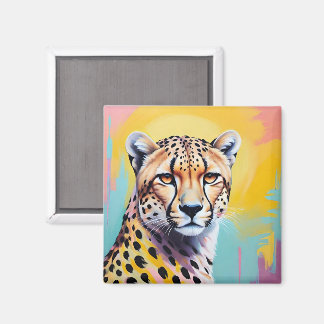 Watercolor cheetah portrait magnet