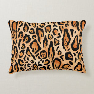 Watercolor cheetah print pattern decorative cushion