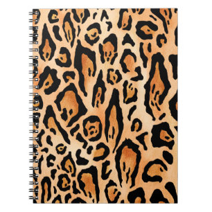 Watercolor cheetah print pattern notebook