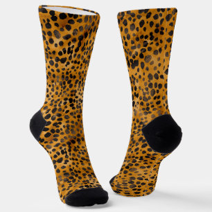 Watercolor Cheetah Print Socks