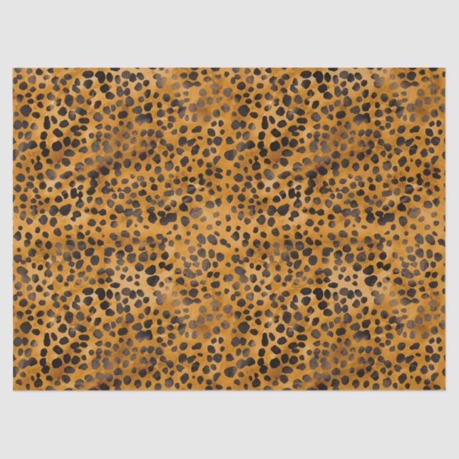 Watercolor Cheetah Print Tissue Paper (Front)