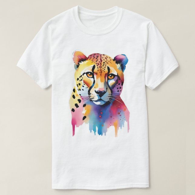 Watercolor Cheetah T-Shirt (Design Front)
