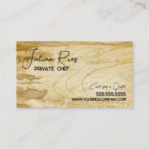 Watercolor Chef Restaurant Cutting Board Business Card