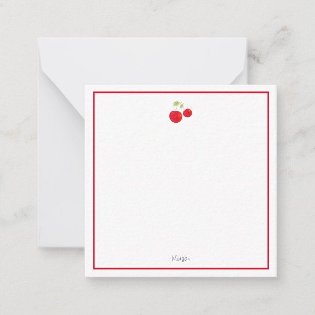 Watercolor Cherries Card (Front)