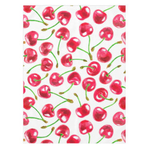 Watercolor cherries pattern tablecloth