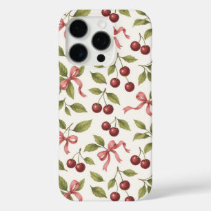 Watercolor Cherries with Bow - Elegant Fruit iPhone 16 Pro Case