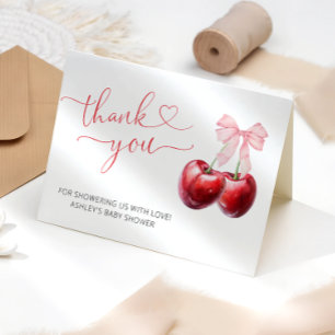 Watercolor Cherry Baby Shower Thank You