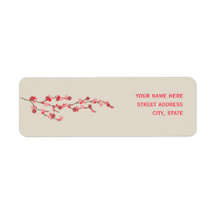 Watercolor Cherry Blossom Address Label