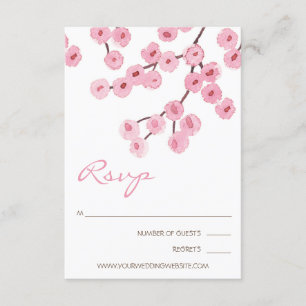 Watercolor Cherry Blossom Branches RSVP Card