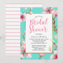 Watercolor Cherry Blossom Bridal Shower