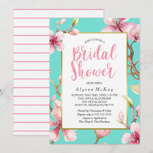 Watercolor Cherry Blossom Bridal Shower Invitation