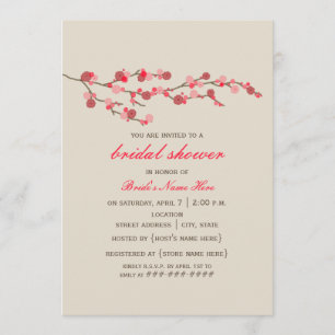 Watercolor Cherry Blossom Bridal Shower Invite