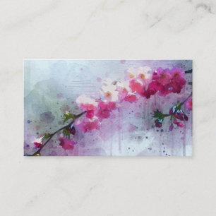 Watercolor Cherry Blossom Business Card