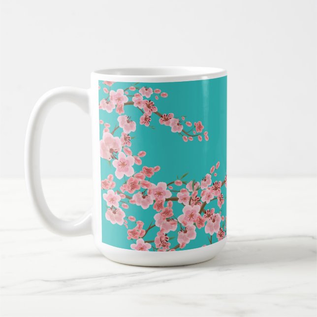 Watercolor Cherry Blossom Coffee Mug (Left)