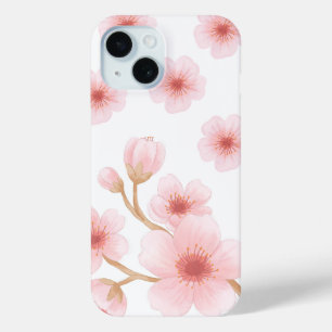 Watercolor Cherry Blossom Japanese Pink Floral  iPhone 15 Case