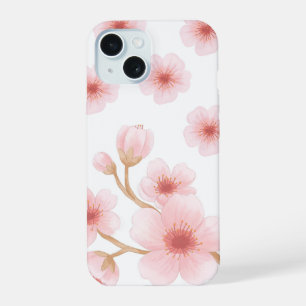 Watercolor Cherry Blossom Japanese Pink Floral iPhone 15 Case