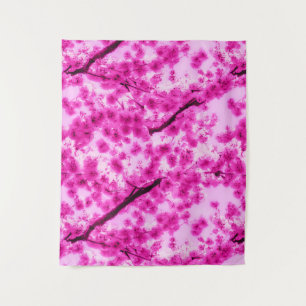 Watercolor Cherry Blossom Pattern Tapestry