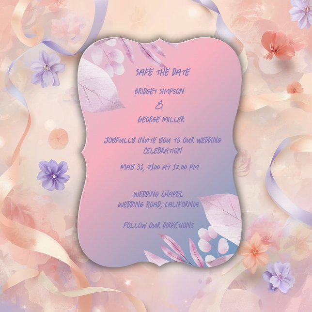 watercolor cherry blossom safe the date wedding (Creator Uploaded)