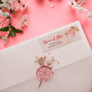 Watercolor Cherry Blossom Spring Wedding Address