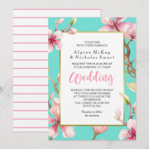 Watercolor Cherry Blossom Spring Wedding