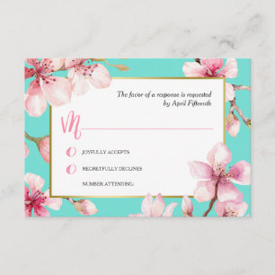 Watercolor Cherry Blossom Wedding RSVP
