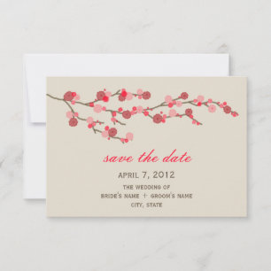 Watercolor Cherry Blossom Wedding Save The Date