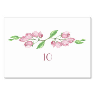 Watercolor Cherry Blossom Wedding Table Card
