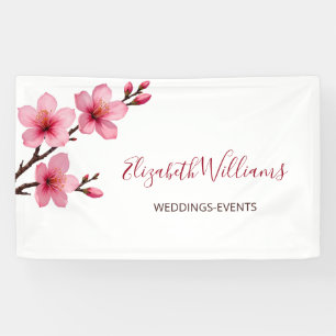 Watercolor Cherry Blossoms  Banner