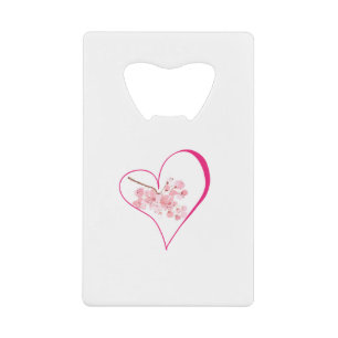 Watercolor Cherry Blossoms Floral Pink Heart Love