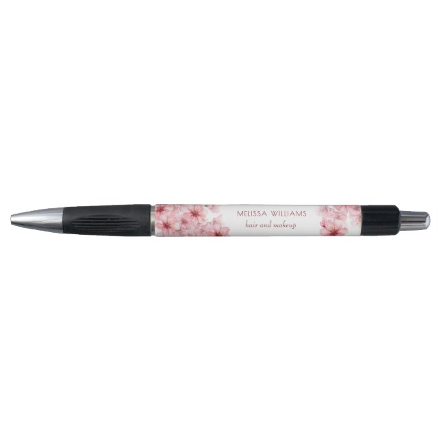 Watercolor Cherry Blossoms Pink Floral (Front)