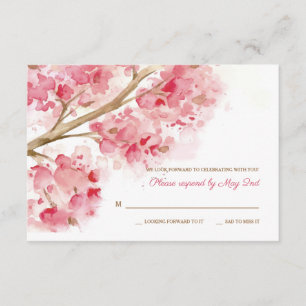 Watercolor Cherry Blossoms RSVP Cards