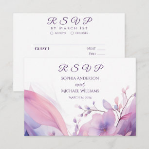 Watercolor Cherry Blossoms-RSVP-Wedding- RSVP Card