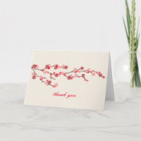 Watercolor Cherry Blossoms Thank You Card