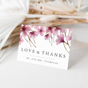 Watercolor Cherry Blossoms Thank You Card