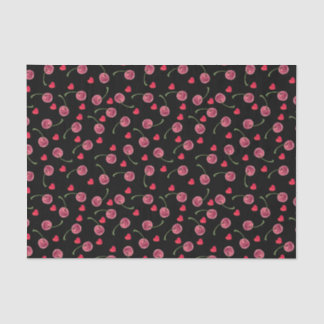 Watercolor Cherry Heart Tissue Paper